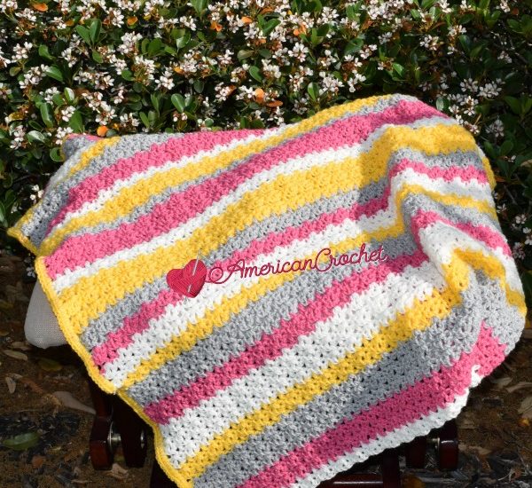 Tickled Blossom Baby Blanket free crochet pattern