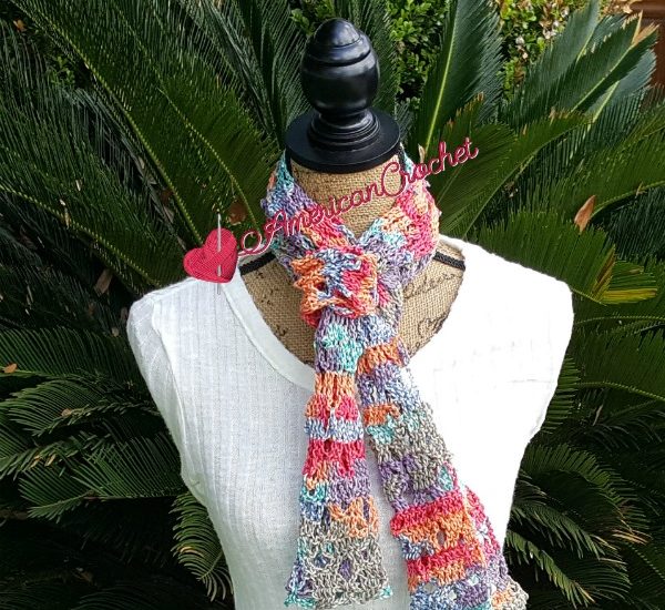Sweet Rainbow Scarf free crochet scarf