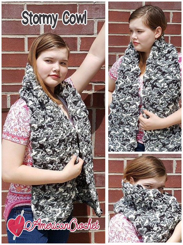 Stromy Cowl | Free Crochet Pattern | American Crochet @americancrochet.com #StormyCowl