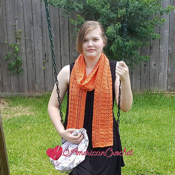 Sunseeker Summery Scarf | Free Crochet Pattern American Crochet @americancrochet.com #freecrochetpattern