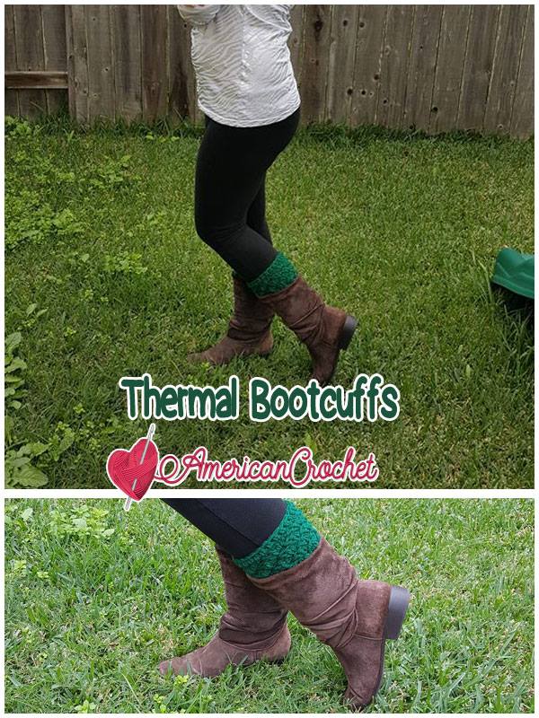 Thermal Bootcuffs | Free Crochet Pattern | American Crochet @americancrochet.com#freecrochetpattern