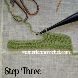 Front Bottom Loop Half Double Crochet | American Crochet @americancrochet.com